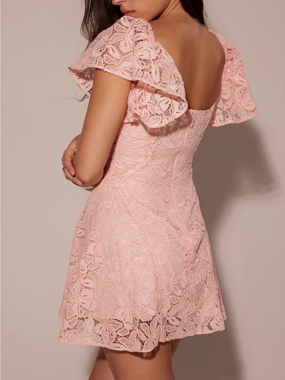 House of CB | Verity Coral Lace Dress - Picture 4 of 5